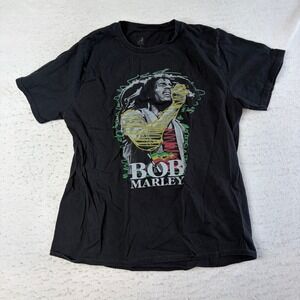 Zion Rootswear Bob Marley Graphic T-Shirt Mens Large Black Reggae Music Band Tee